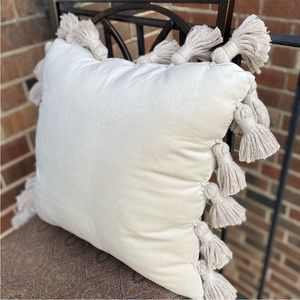 1 Handmade Macrame Decorative Tassel Pillow